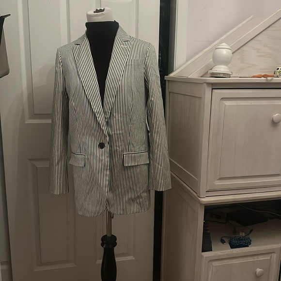 J.Crew Striped Alfie Blue & White Blazer NWT size 2 - Picture 1 of 11